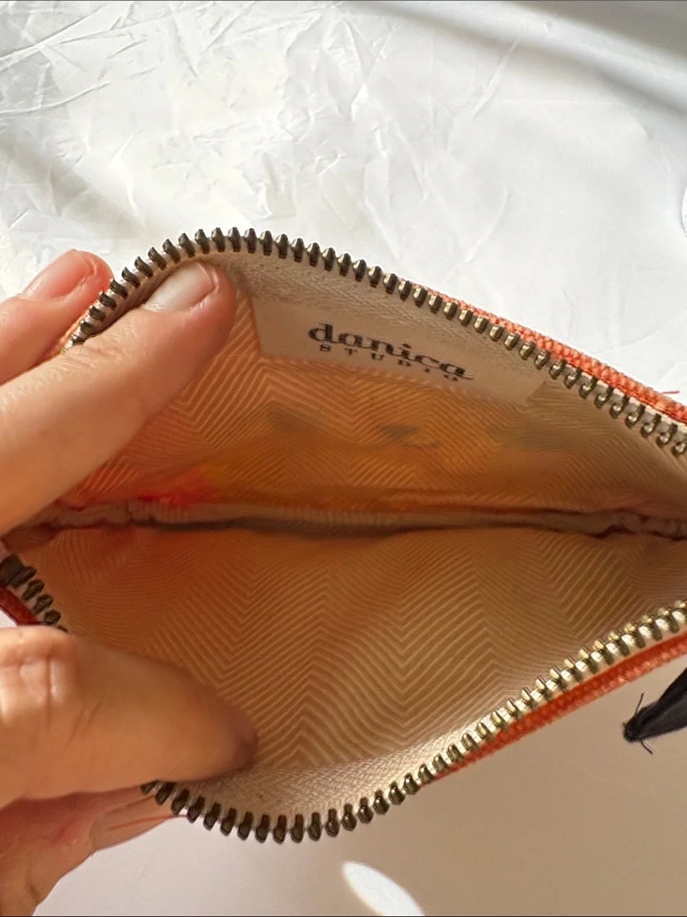 Danica Studio Cute Orange Cat Canvas Clutch or Coin Purse Bright Colors
